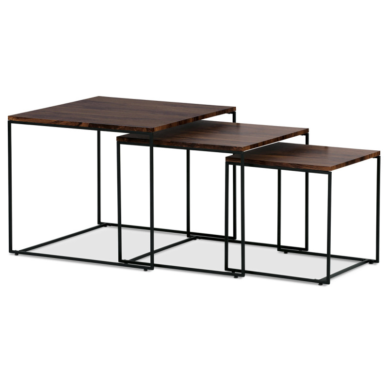 Konferenční stolek Autronic 60x51 cm hnědý MDF lesk AF-3008 WAL