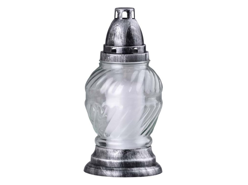 Hřbitovní sklo 24 cm vklad 180g 58h. čiré