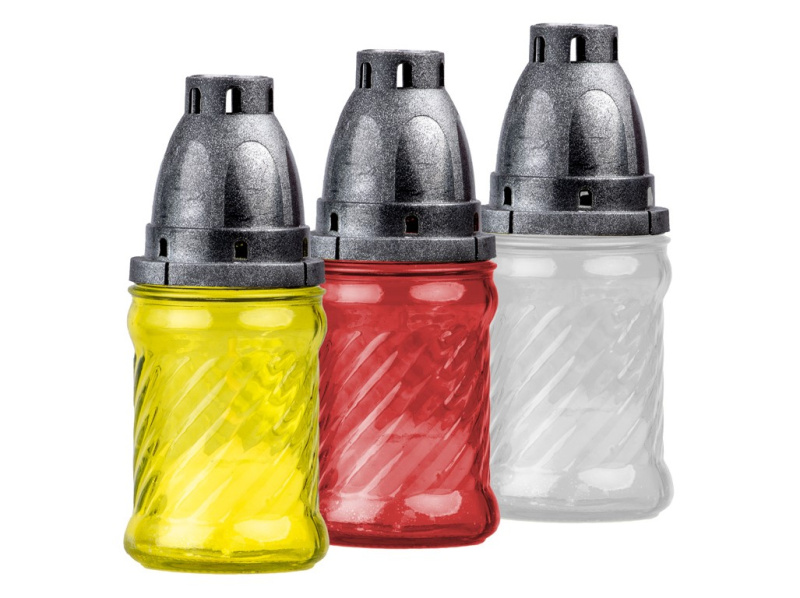 Hřbitovní sklo 14 cm vklad 30g 15h. Válec mix barev