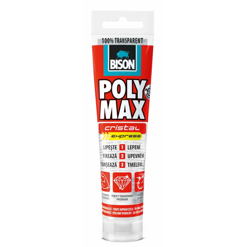BISON Lepidlo POLY MAX crystal express v krabičce, 115 g