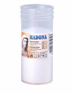 Svíce hřbitovní Madona vklad 180g ~ 2,5dne bílá lisovaná