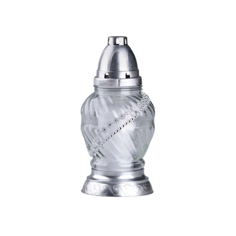 Hřbitovní lampa 24 cm vklad 180 g čirá