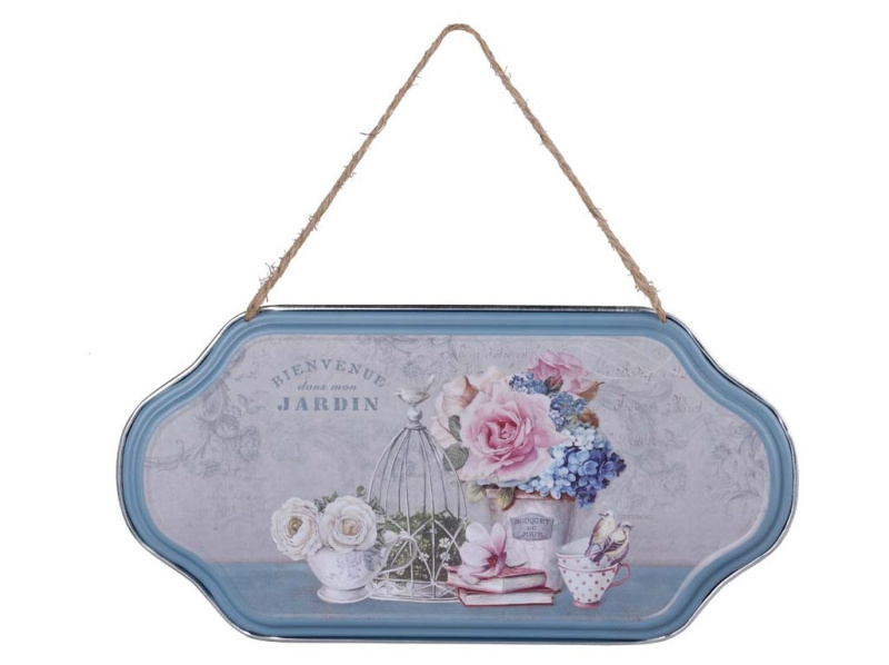 Plechová cedule na zavěšení Jardin 310x160mm