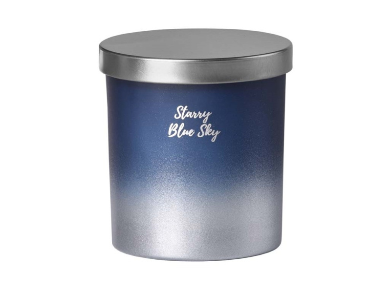Emocio vánoční sklo v krabičce Starry Blue Sky modrá a stříbrná 8x9 cm