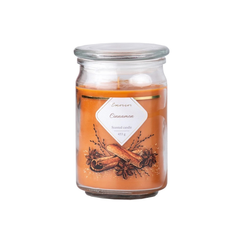 Emocio Vonná svíčka ve skle s víčkem Cinnamon 93 x 142 mm, 453 g
