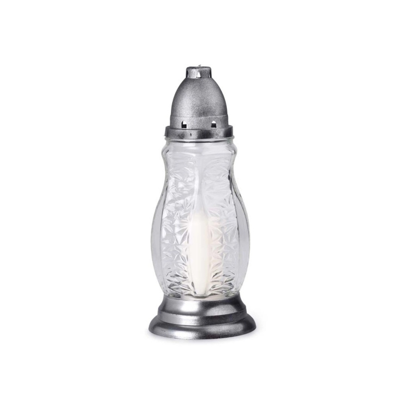 Hřbitovní sklo transparentní s vkladem 120 g, 28 cm