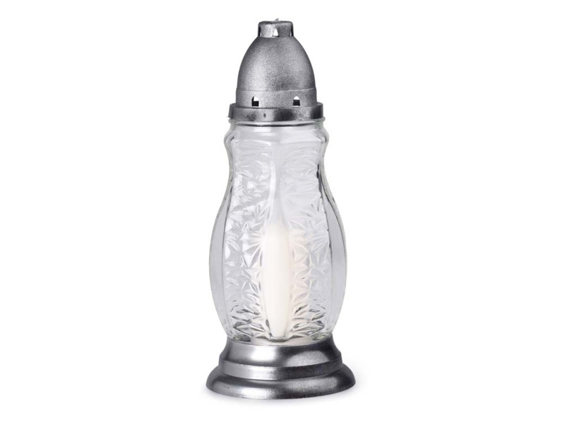Hřbitovní sklo transparentní s vkladem 120 g, 28 cm