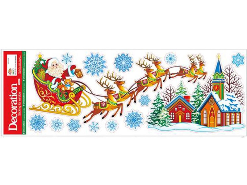 Okenní fólie 210×595 mm – Santa, barevná