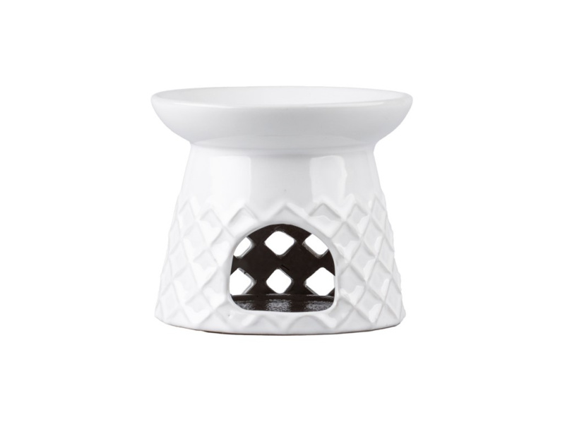 Aromalampa keramická bílá s motivem 125x100mm