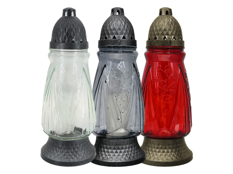 Hřbitovní sklo 29 cm vklad 110g 30h. mix barev