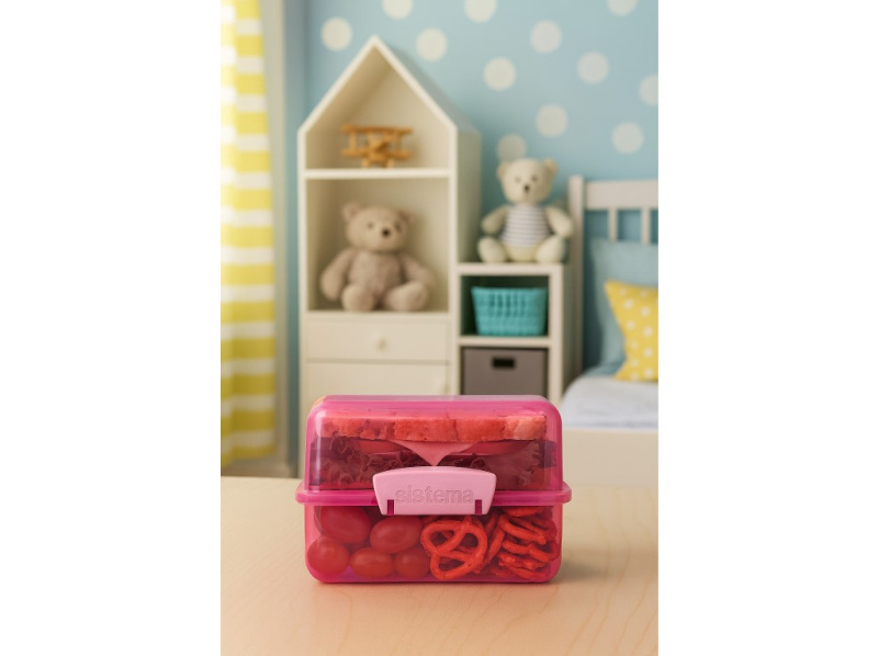 SISTEMA Lunch Krabička na oběd s 2 oddíly růžová 1,4 l
