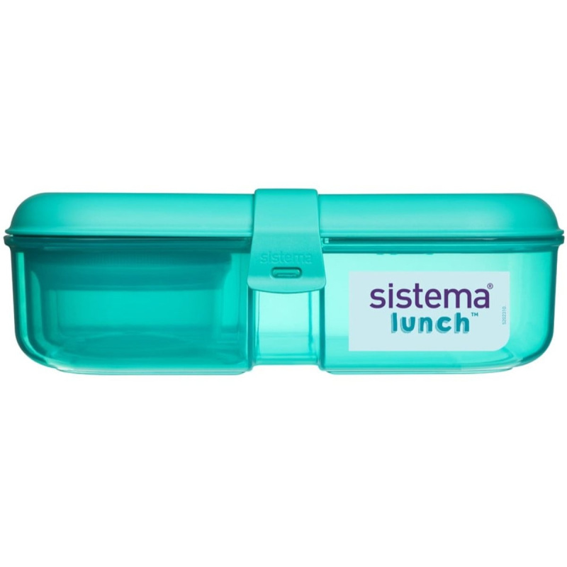 Sistema Lunch krabička na oběd s nádobou na jogurt tříkomorová 1,1 l, zelená