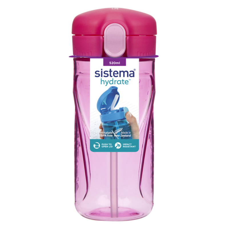 Sistema Hydrate Quick láhev s brčkem 520 ml, růžová