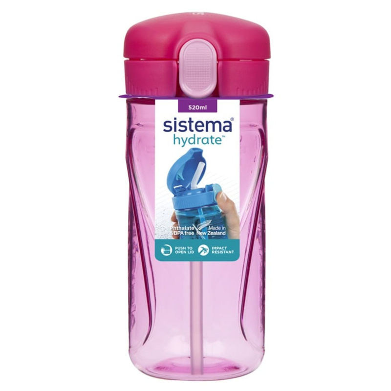 Sistema Hydrate Quick láhev s brčkem 520 ml, růžová
