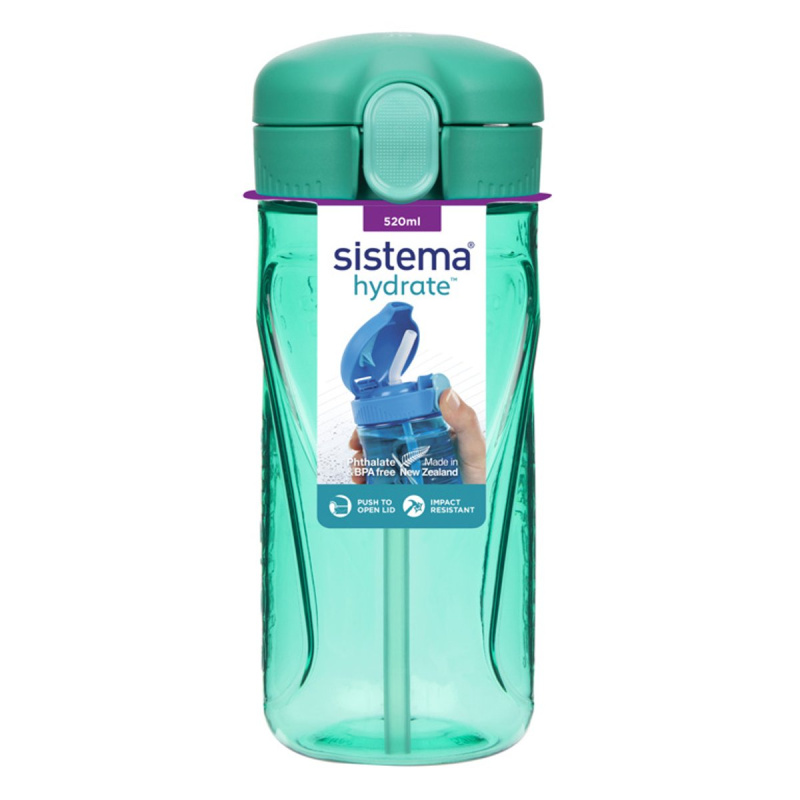 SISTEMA Láhev Quick Flip Top s brčkem zelená 520 ml