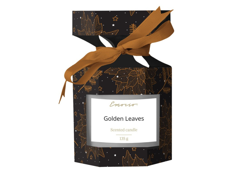 Emocio Vonná svíčka ve skle Enchanted Sparkle - Golden Leaves, 72 x 78 mm