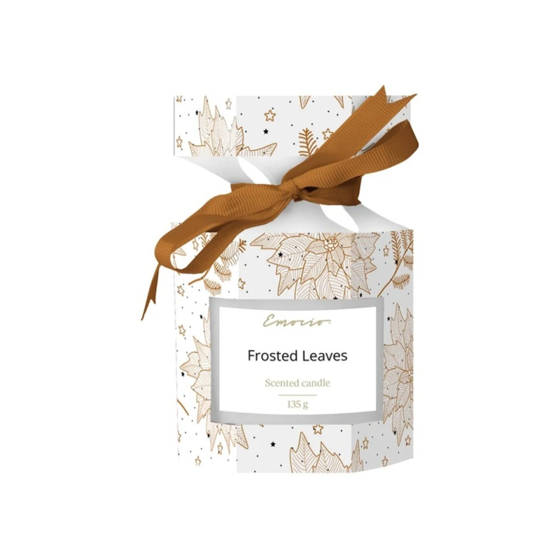 Emocio Vonná svíčka ve skle Frosted Leaves v dárkové krabičce, bílá, 72 x 78 mm