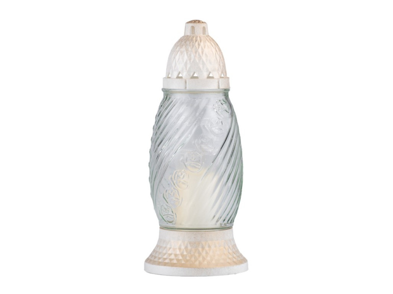 Hřbitovní sklo 27cm vklad 80g 24h. čiré