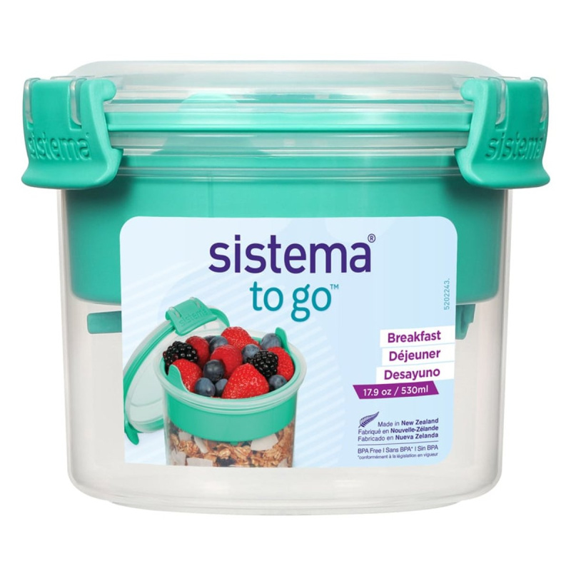 Sistema To Go dóza na snídani s miskou a lžičkou 530 ml,zelená