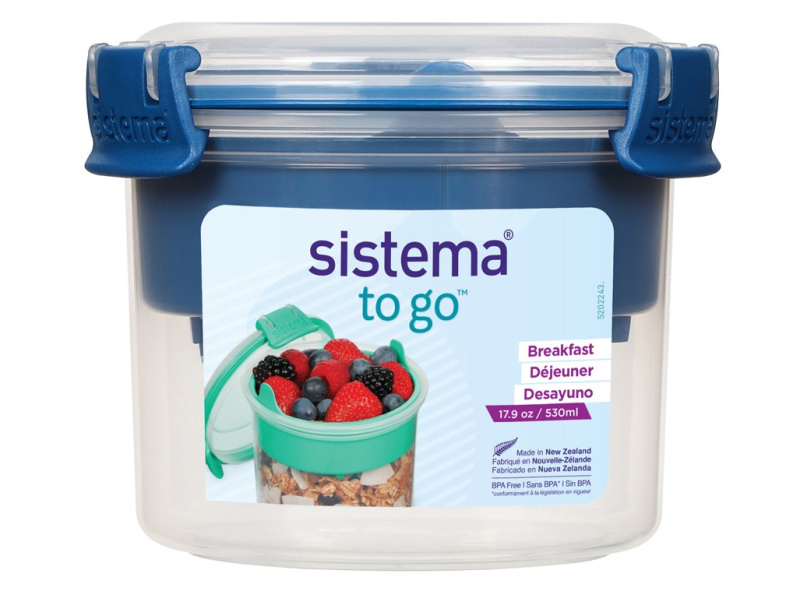 Sistema To Go dóza na snídani s miskou a lžičkou 530 ml,modrá