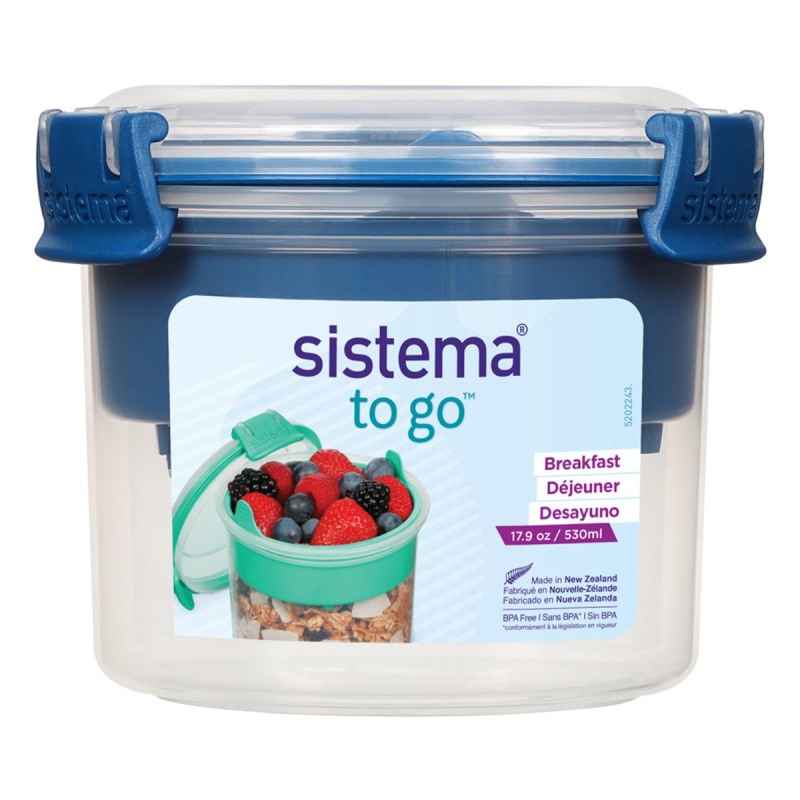 Sistema To Go dóza na snídani s miskou a lžičkou 530 ml,modrá