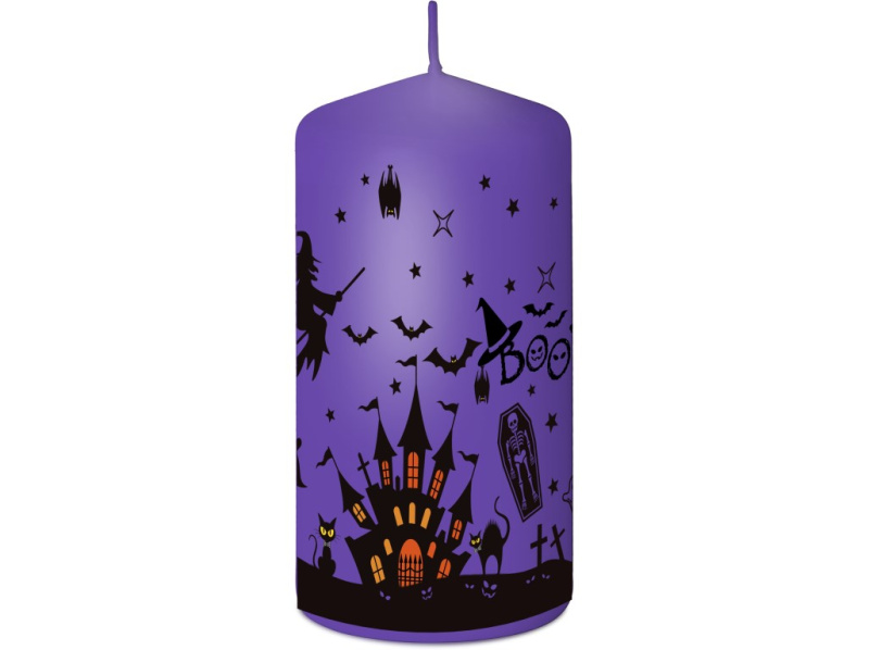 Vonná svíčka válec – Boo, fialová, 60×110 mm