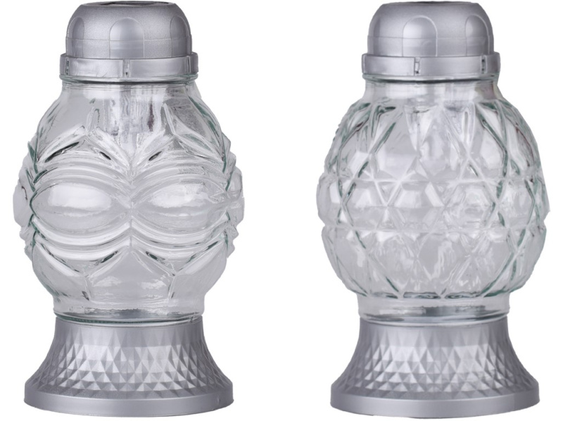 Madona Hřb.Sklo LED 21 cm baňka stříbrná