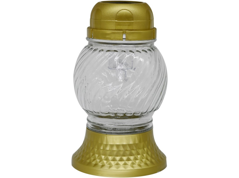 Madona Hřb.Sklo LED 17 cm baňka zlatá