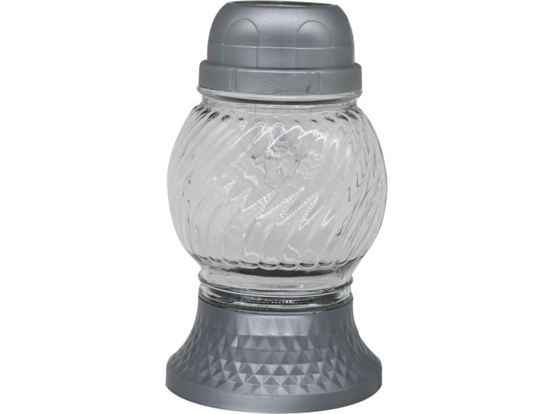 Madona Hřb.Sklo LED 17 cm baňka stříbrná