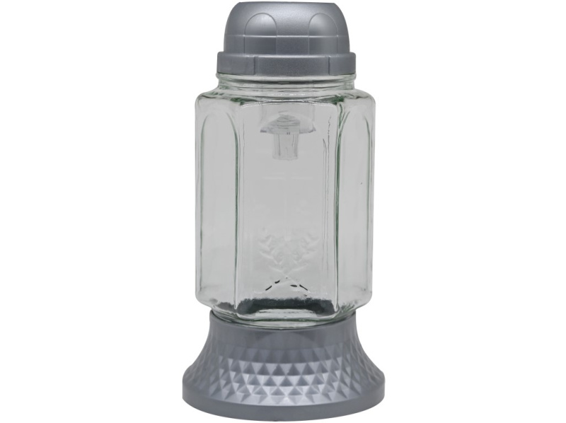 Madona Hřb.Sklo LED 21 cm kříž stříbrná