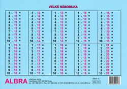 Velká násobilka - tabulka lamino A4