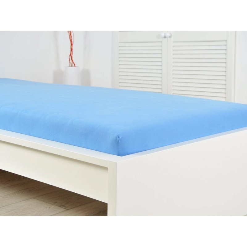 B.E.S. - Petrovice Prostěradlo Jersey bavlna Ideal, nebeská modrá, 180 x 200 cm