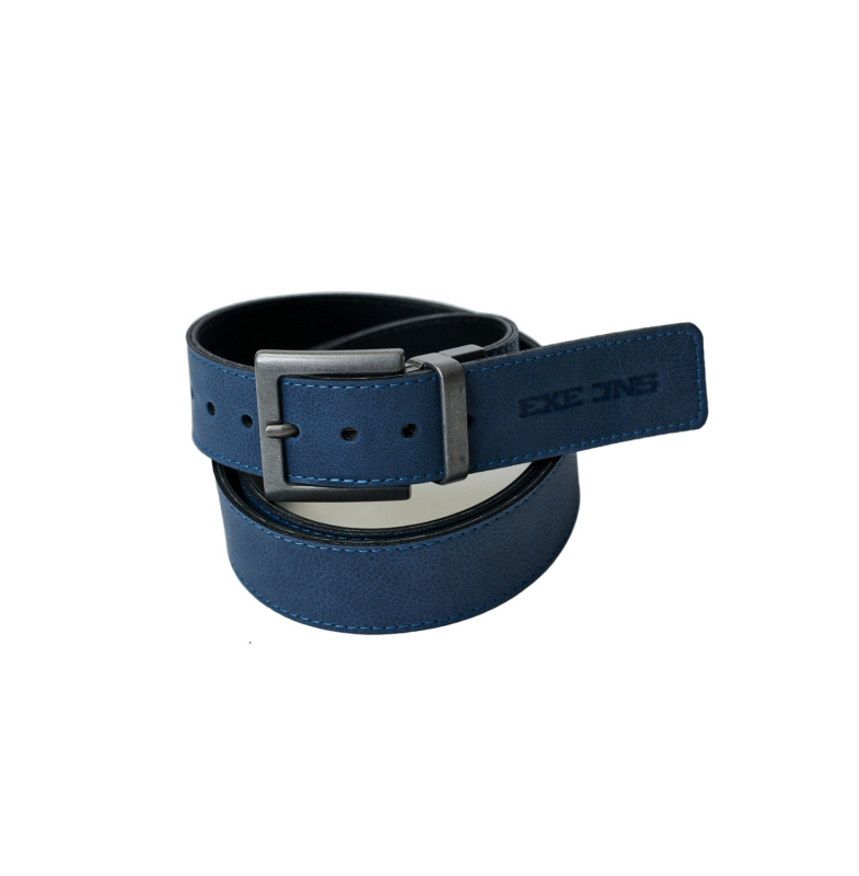 Pánský pásek  EXE JEANS černo-modrý - 115