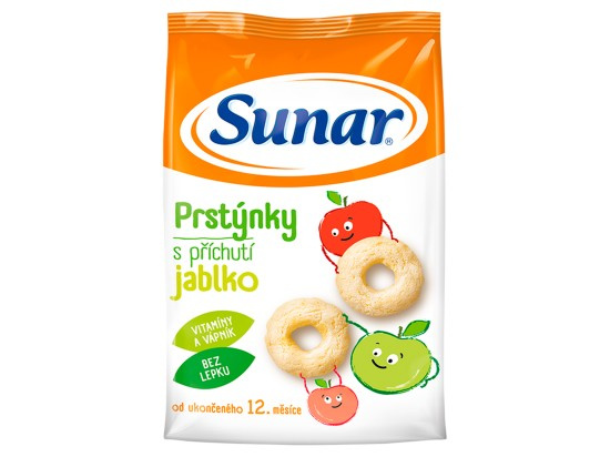 SUNAR Dětské křupky jablečné prstýnky 12m+ 50 g