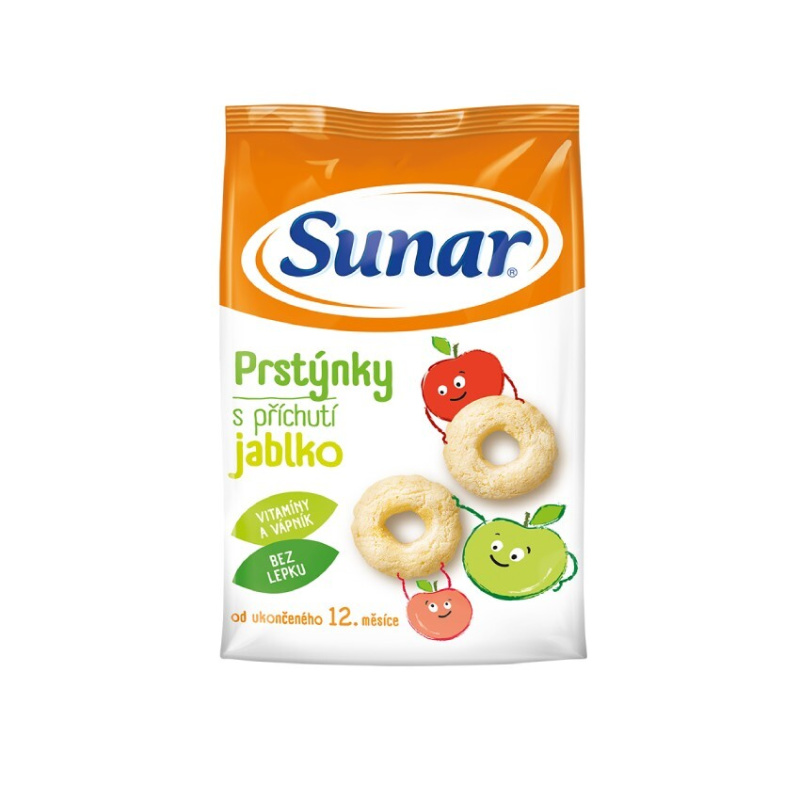 SUNAR Dětské křupky jablečné prstýnky 12m+ 50 g