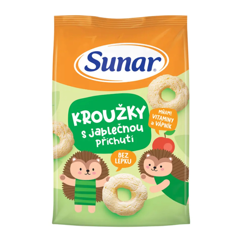 SUNAR Dětské křupky jablečné prstýnky 12m+ 50 g