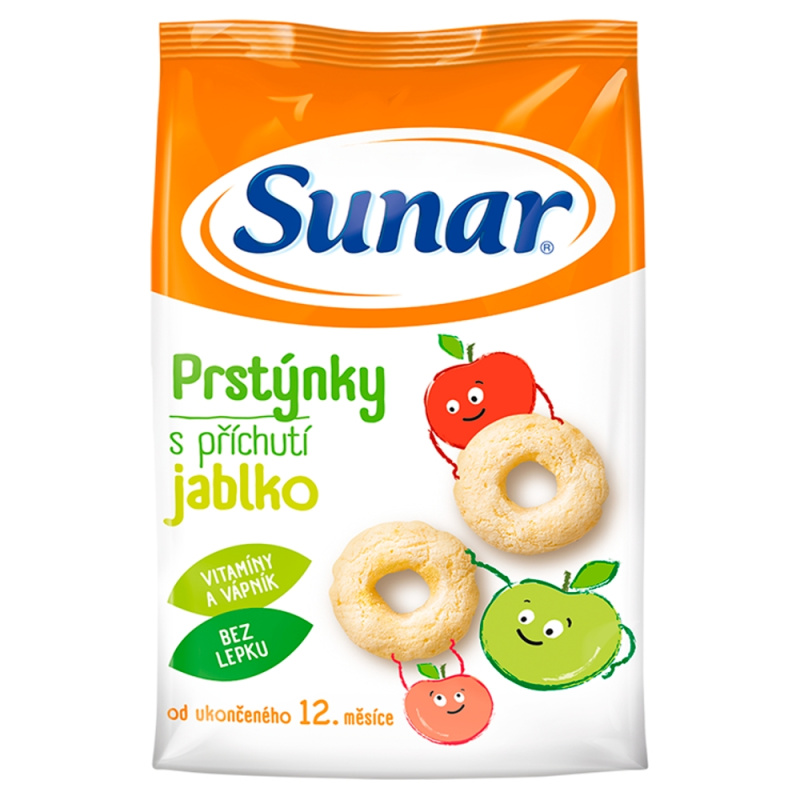 Sunar kroužky 50g jablečná příchuť 12m