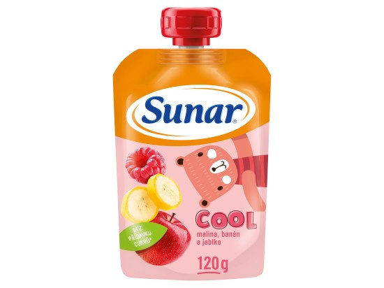 SUNAR Cool ovocná kapsička malina banán jablko 12 m+ 120 g
