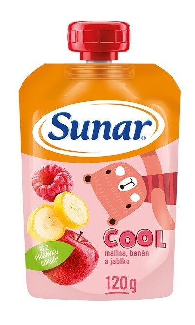 SUNAR Cool ovocná kapsička malina banán jablko 12 m+ 120 g