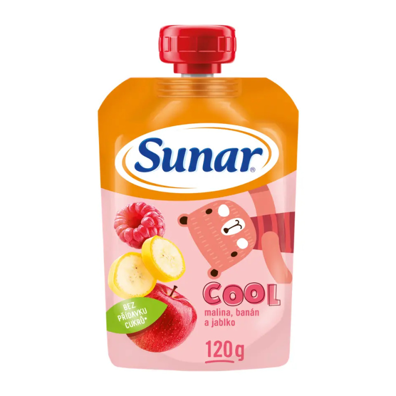 SUNAR Cool ovocná kapsička malina banán jablko 12 m+ 120 g