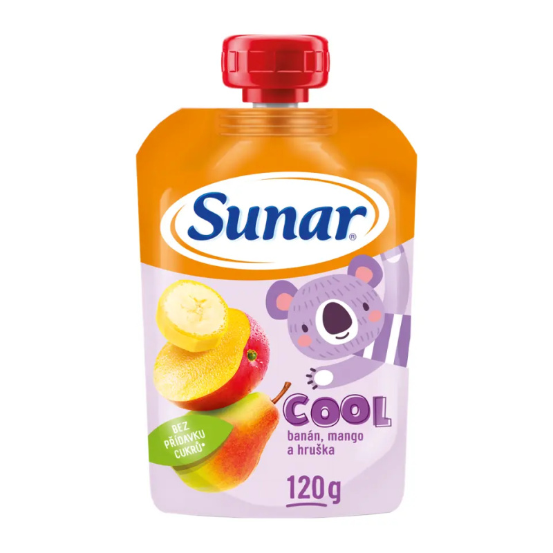 SUNAR Cool ovocná kapsička hruška banán mango 12m+ 120 g