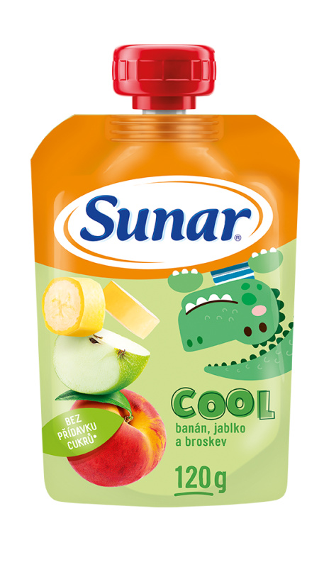 SUNAR Cool ovocná kapsička broskev banán jablko 12m+ 120 g