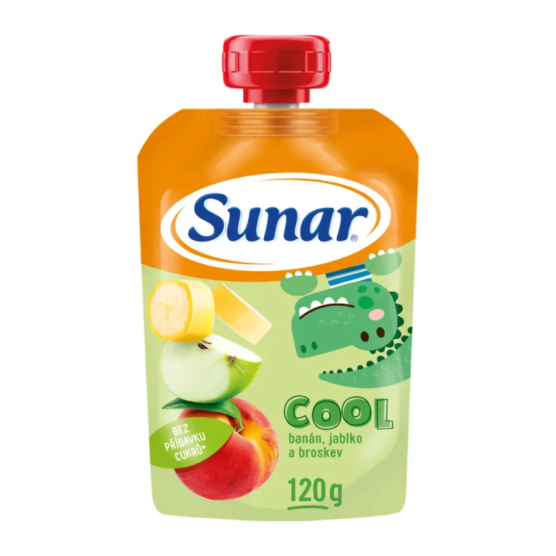 SUNAR Cool ovocná kapsička broskev banán jablko 12m+ 120 g