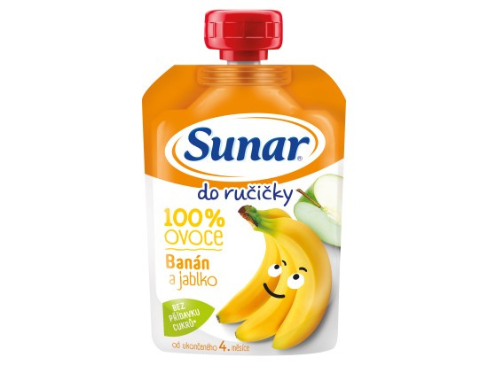 SUNAR Do ručičky ovocná kapsička banán 4m+ 100 g
