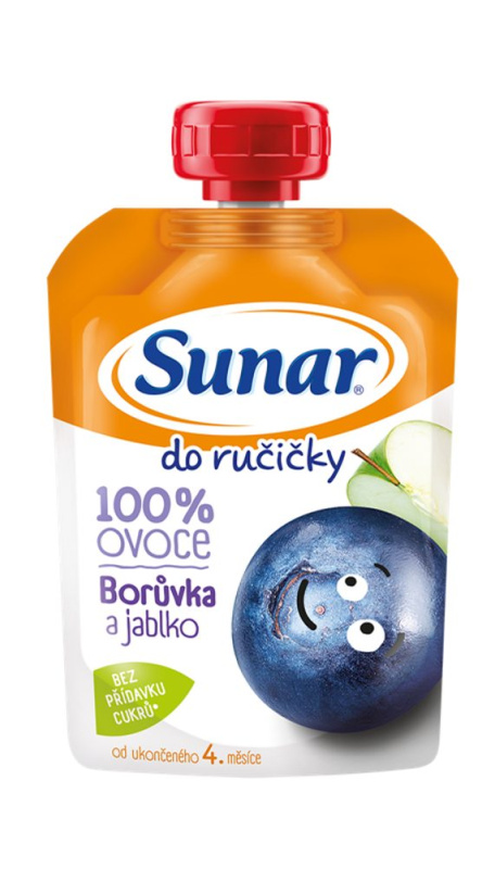 SUNAR Do ručičky ovocná kapsička borůvka 4m+ 100 g
