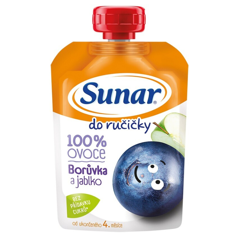 SUNAR Do ručičky ovocná kapsička borůvka 4m+ 100 g