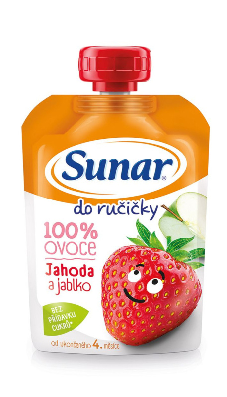 SUNAR Do ručičky ovocná kapsička jahoda 4m+ 100 g