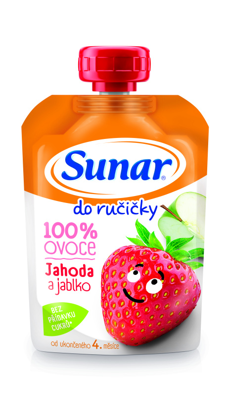 SUNAR Do ručičky ovocná kapsička jahoda 4m+ 100 g