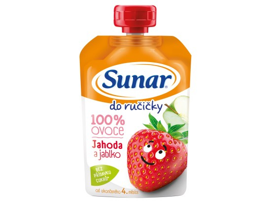 SUNAR Do ručičky ovocná kapsička jahoda 4m+ 100 g