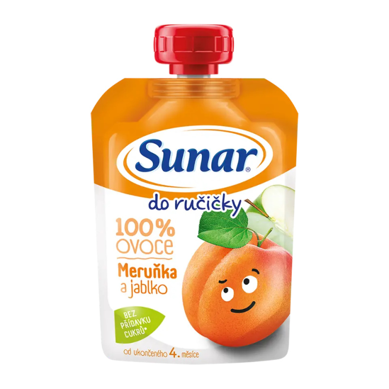 SUNAR Do ručičky ovocná kapsička meruňka 4m+ 100 g